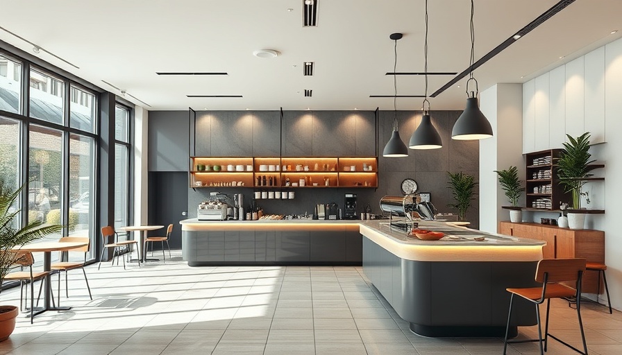 Modern café interior at Crave Cupcakes Hillhurst Café Opening, stylish design.