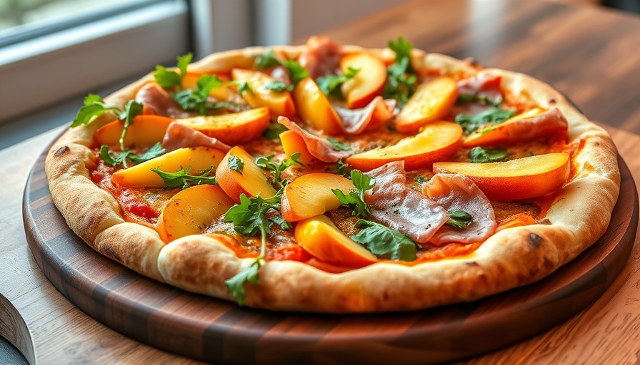 Canadian Pizza Chef of the Year gourmet pizza with prosciutto and peaches.