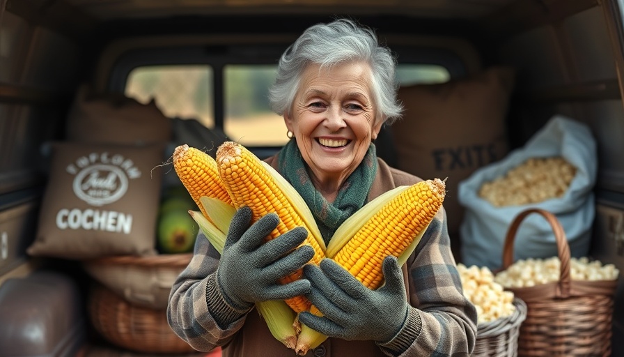 Cheerful woman with corn at Taber corn harvest in Alberta.