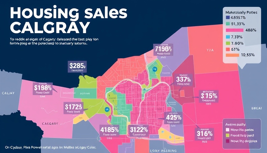 Calgary real estate trends: colorful housing statistics map.