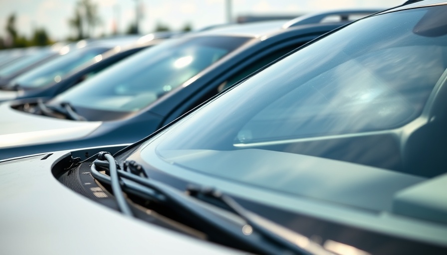 Clear car windshields in parking lot for Calgary windshield replacement deals.