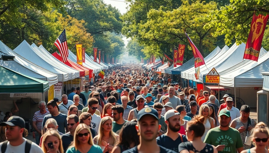 Crowded Marda Gras Festival in Calgary with colorful tents and lively atmosphere.