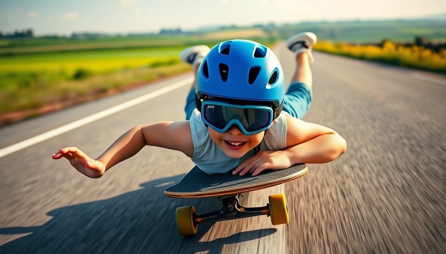 Boy enjoying outdoor activities for kids on a skateboard in a playful manner