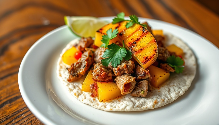 Delicious taco with grilled pineapple and Concorde's Endless Summer Nights theme.