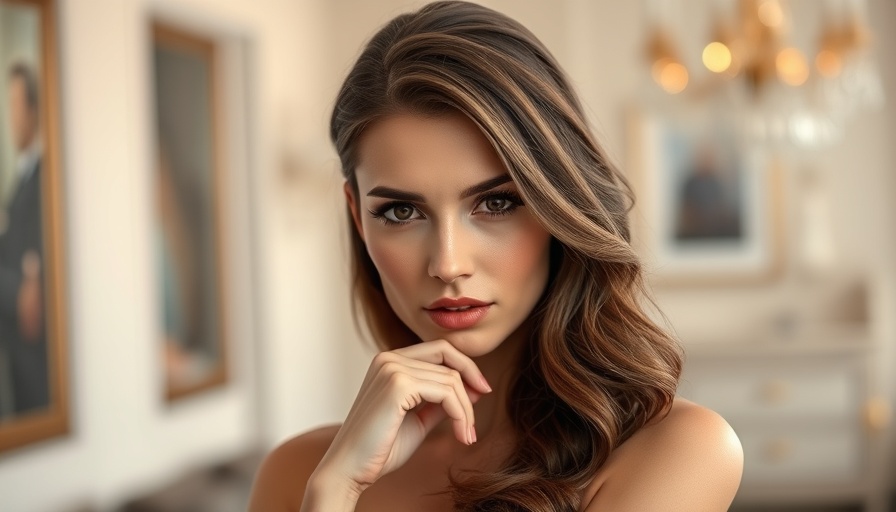 Elegant woman posing gracefully with a composed expression indoors.