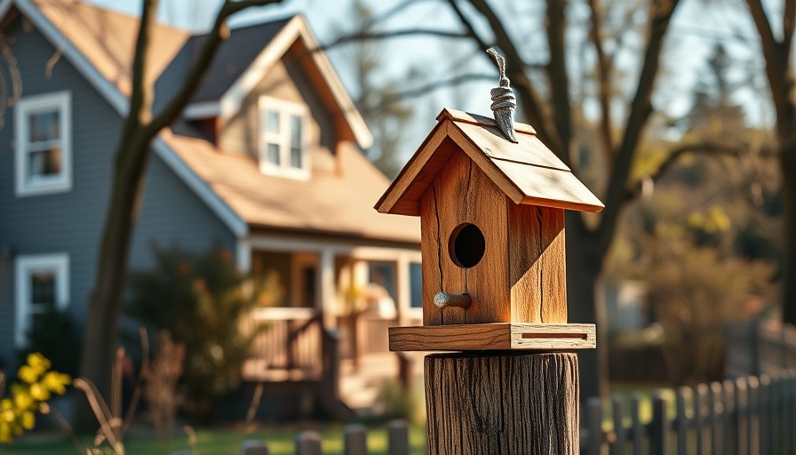 Charming birdhouse in Bridgeland Calgary neighborhood with a detailed design.