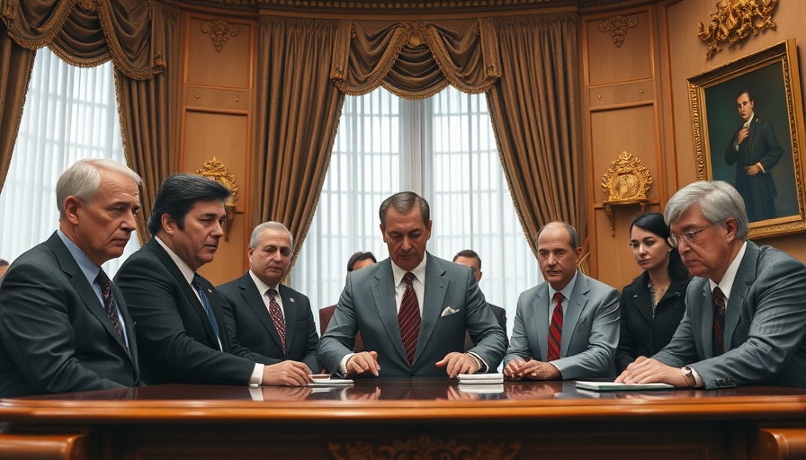 Officials gather in ornate office for executive order signing.