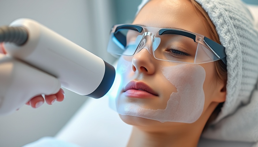 IPL Intense Pulse Light Therapy session with gel-covered face.