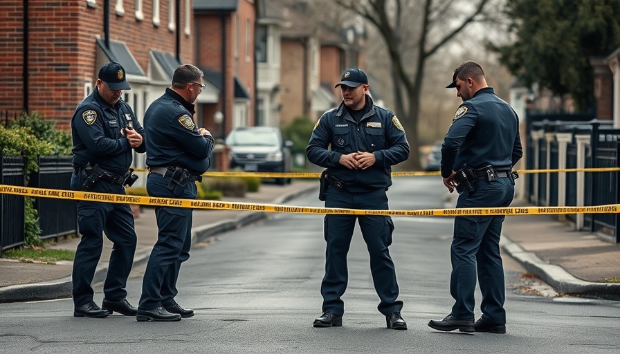 Police officers cordoning street during investigation in Minneapolis school shooting.