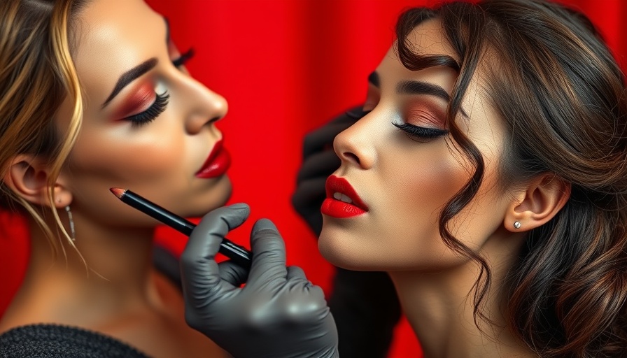 Hung Vanngo Beauty launch - makeup artist applying cosmetics.