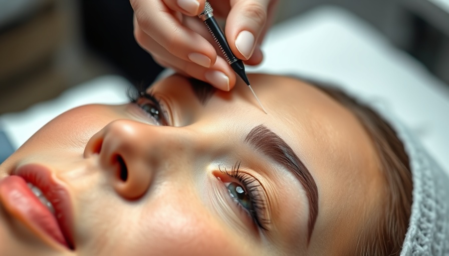 Woman enjoying eyebrow threading in Calgary salon deal.