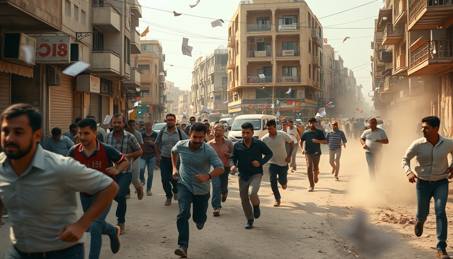 Evacuation order for Gaza City prompts chaos in dusty street.