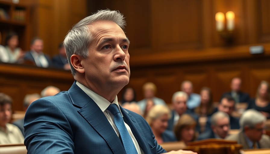 Man speaking at Charlie Kirk investigation hearings in formal setting.