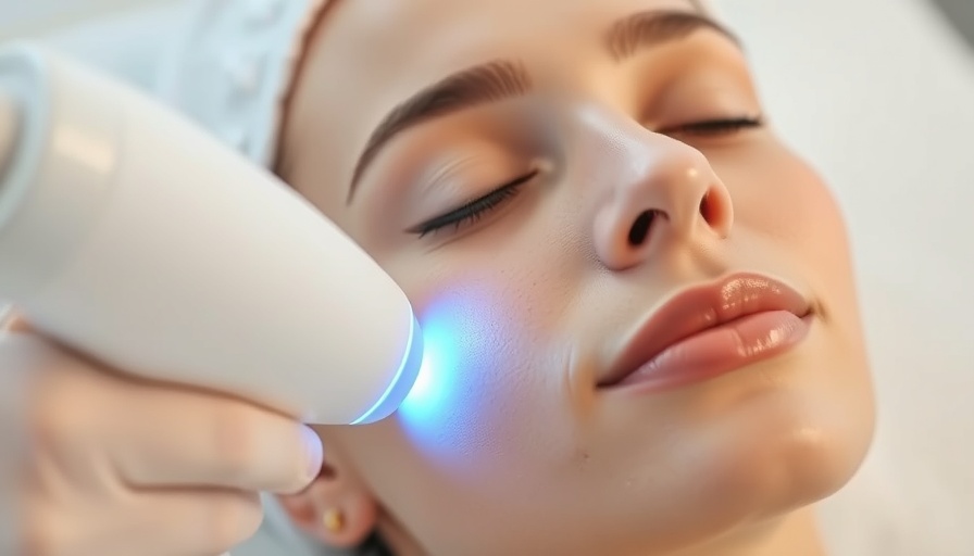 Woman receiving IPL photo facial treatment in Calgary clinic.