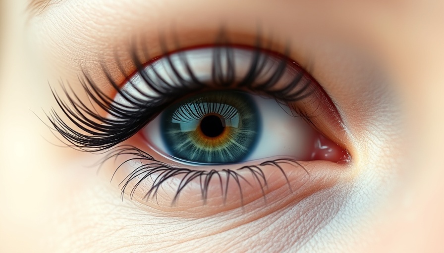 Close-up of eye with long eyelashes, highlighting affordable eyelash extensions in Calgary.