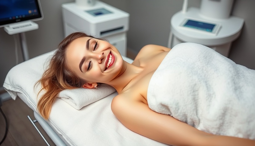 Woman receiving Cryolipolysis treatment in Calgary clinic.
