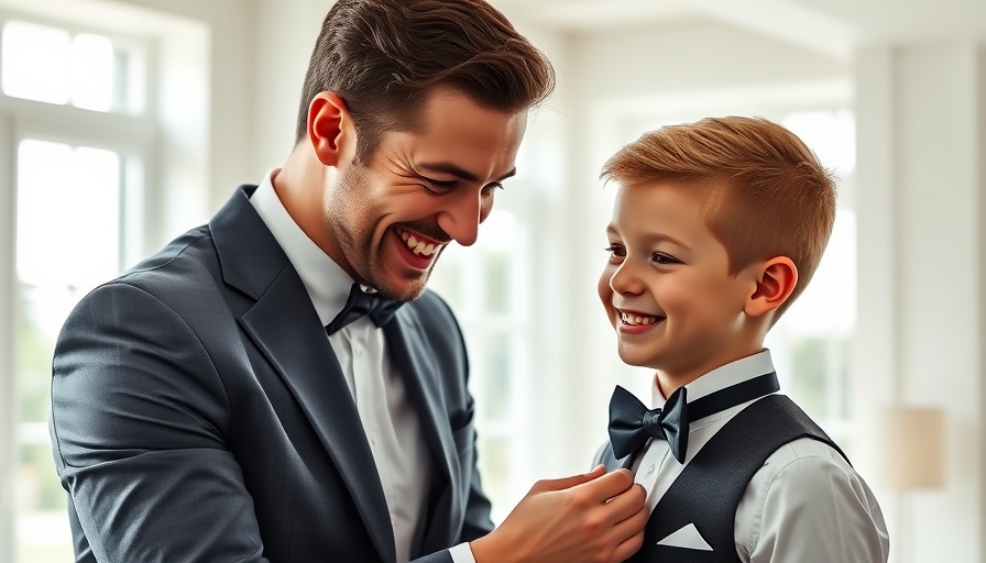 Calgary performing arts for children, young boy assisted with bow tie.