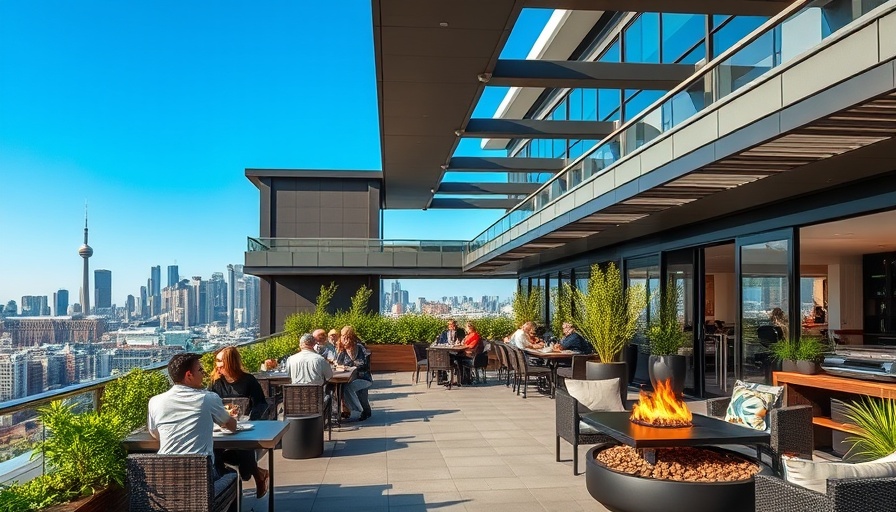 Stylish Calgary dining terrace with city view