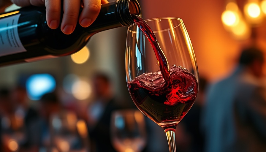 Pouring red wine at Calgary Rocky Mountain Wine & Food Festival.