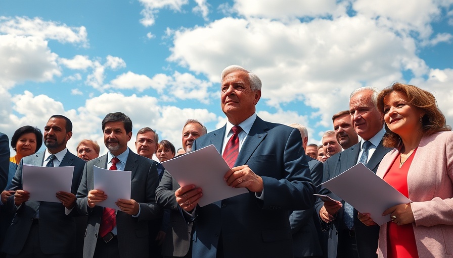 Politicians during a press conference discussing government shutdown.