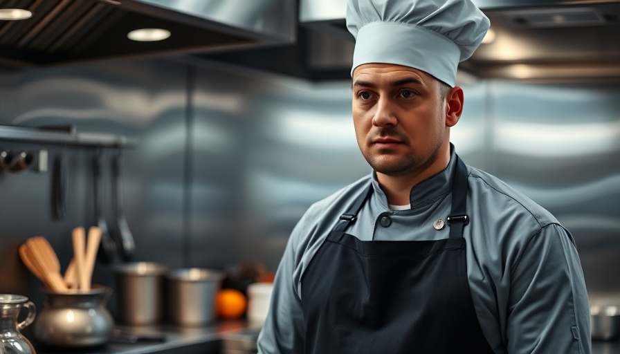 Chef focused in a modern kitchen, promoting plant-forward dining in Calgary.