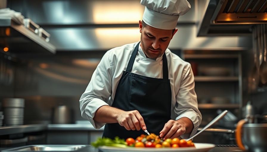 Chef preparing for World Vegetarian Day at Olea in a professional kitchen.