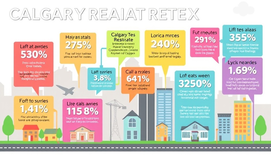 Calgary real estate market trends infographic with statistics by area.