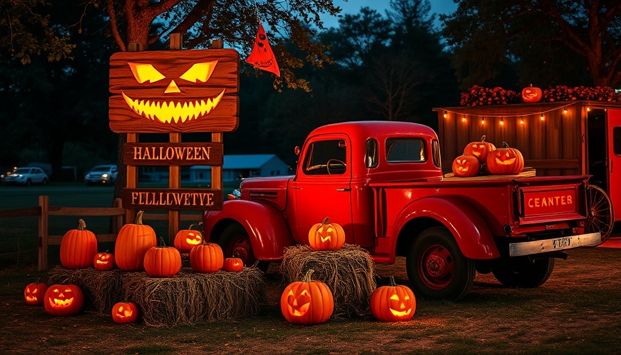 Calgary fall date ideas with pumpkins and vintage truck scene
