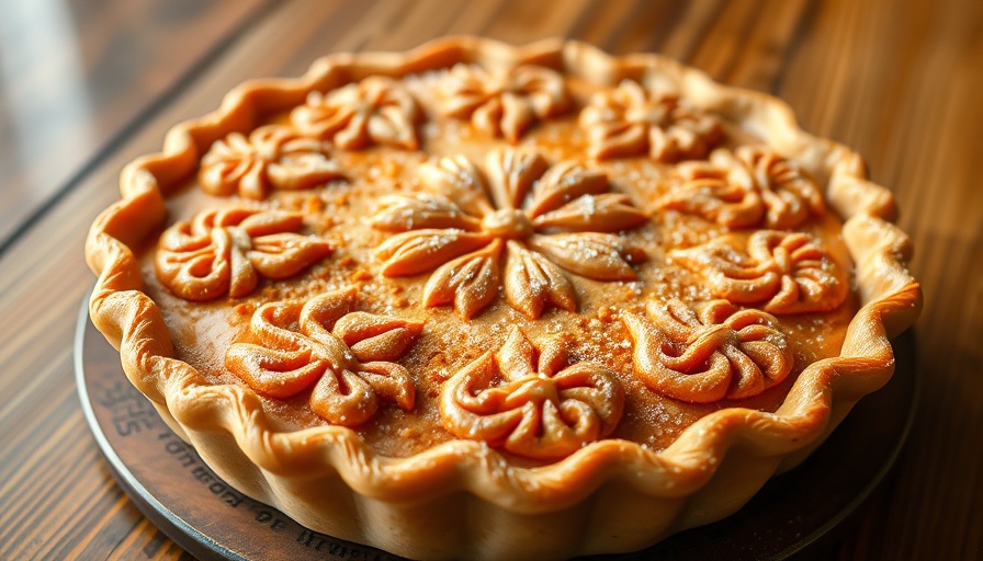Intricately designed Thanksgiving pie in Calgary for Big Orchard celebration.