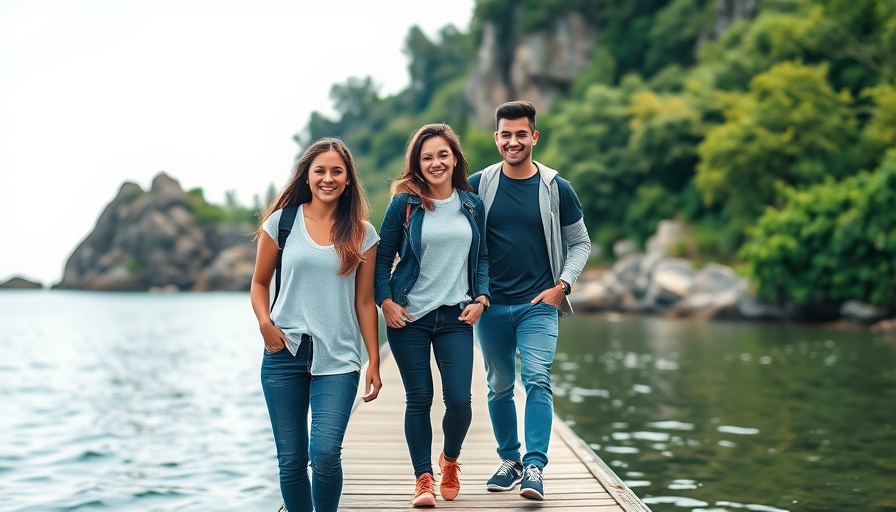Happy trio on dock at Thousand Trails Hidden Cove