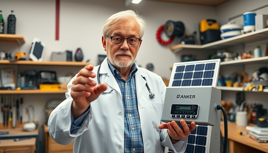 Anker Solar Power Stations Deals promotion with a scientist in a workshop.