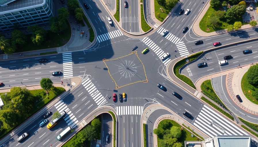 Complex urban intersection illustrating road rebuilding strategy