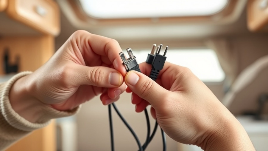 Practical RV organization tips using cord clips effectively.