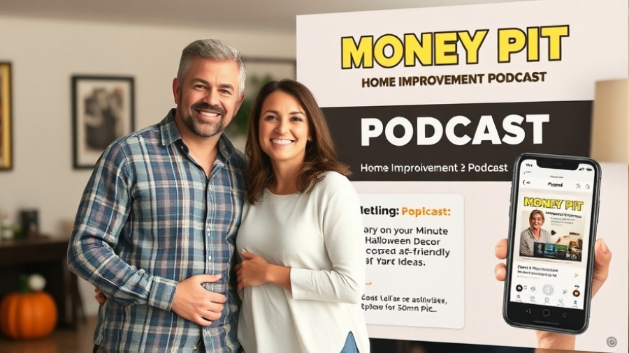 Couple promoting last-minute Halloween décor podcast episode.