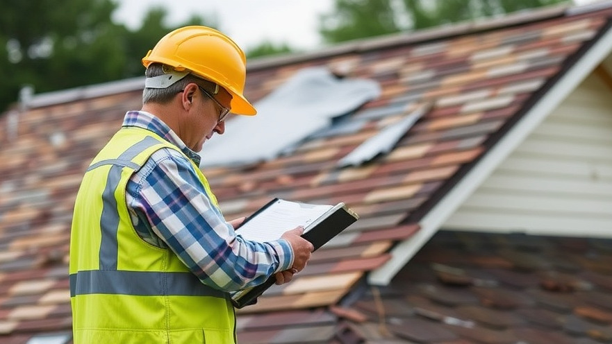 Insurance inspection for storm damage roof replacement claim validation.