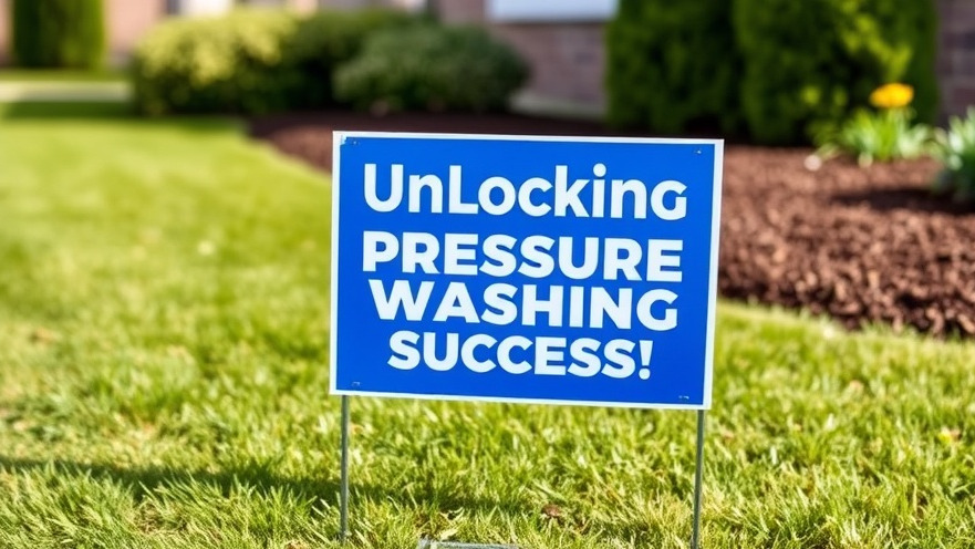 Yard sign promoting the best way to market pressure washing business.