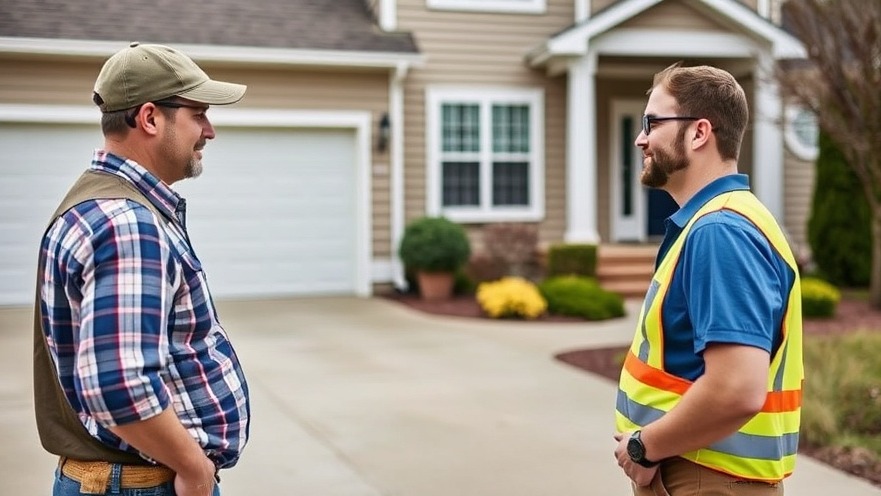 Man discussing upsell for driveway sealing in pressure washing business.