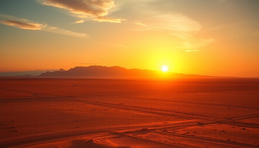 Desert sunset with mountains in Laughlin, Nevada, ideal for RVing.