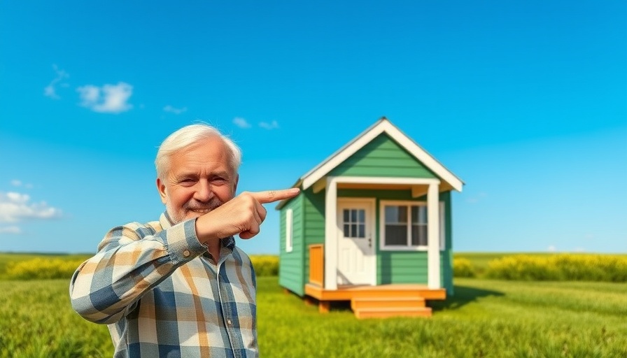 Elderly man promoting rent to own tiny homes initiative.