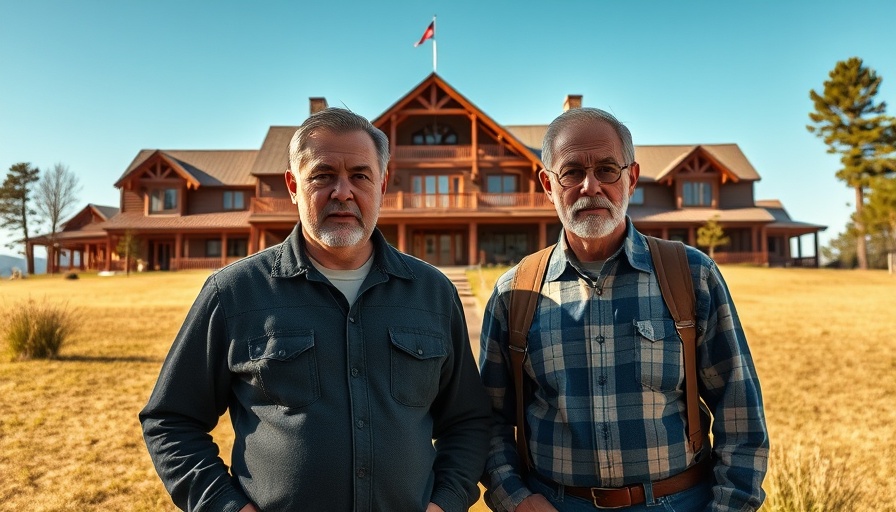 Surprised couple in front of a lodge while visiting Yellowstone and Grand Teton.