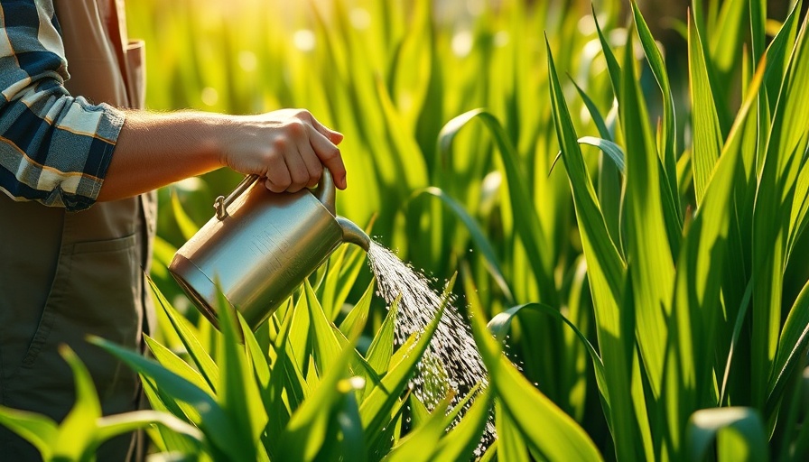 Garden planning tips: watering plants in a sunlit garden