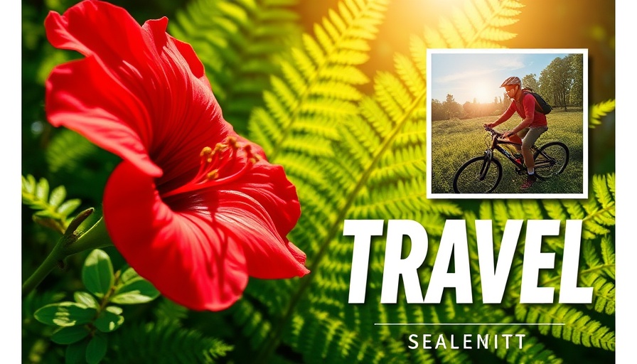 Red flower and ferns in Anacortes, RV Living for Charity trip