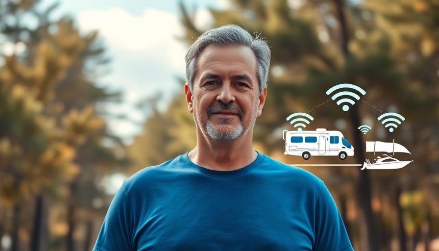 Connected vehicles concept with man and vehicle icons outdoors