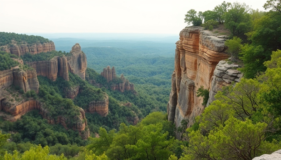 Traveling unplanned adventures in the Ozarks, rugged cliffs and serene landscape.