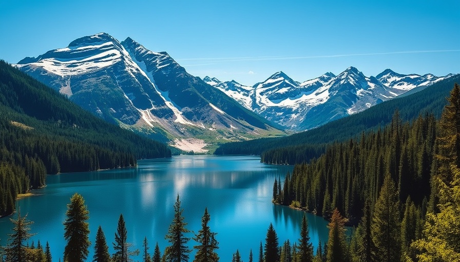 RV life for beginners enjoying Baker Lake with mountains.