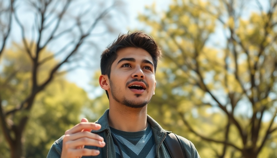 Confident young man sharing pressure washing business tips outdoors.