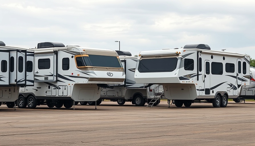Comparing truck campers in an open outdoor setting