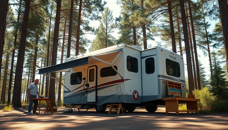 Fun RV image with animation for full time RV living tips.