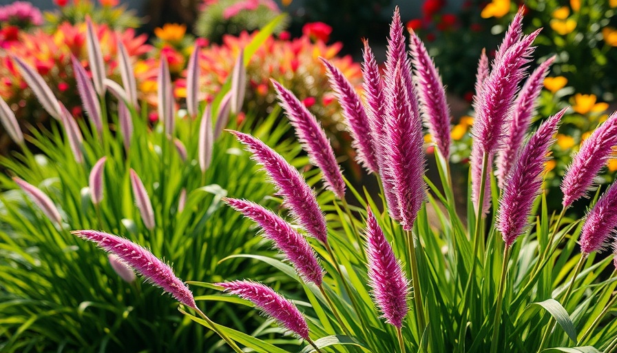 Color-changing perennials glowing in sunlight, creating a warm garden scene.