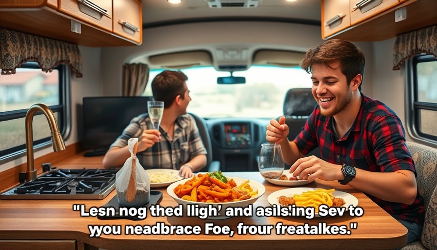 Full-time RV living tips with food on RV stove.